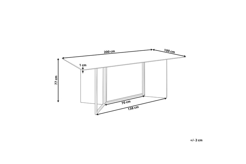 WIKWA Matbord 100x200 cm Vit/Svart/Guld - Möbler - Matplats - Matbord & köksbord