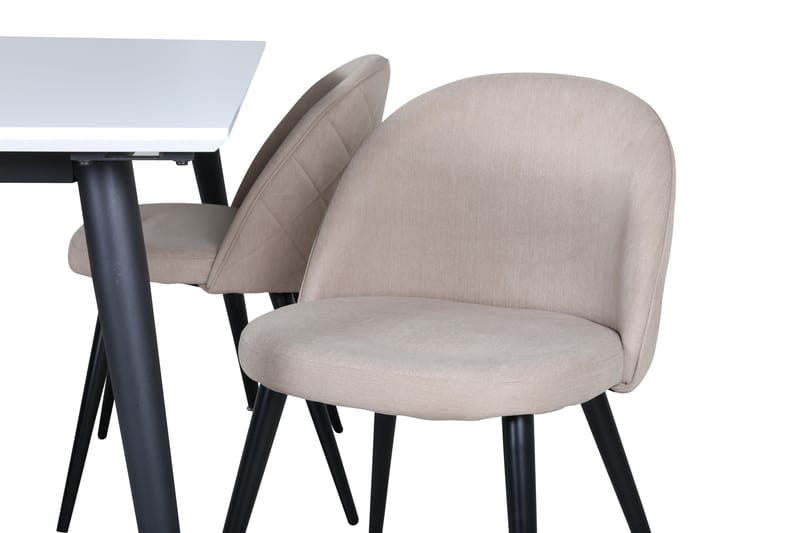 YMMIJ Matgrupp  150 cm Rektangulär Beige med 4 ABLANQUE Stolar - Möbler - Matplats - Matgrupp & matbord med stolar