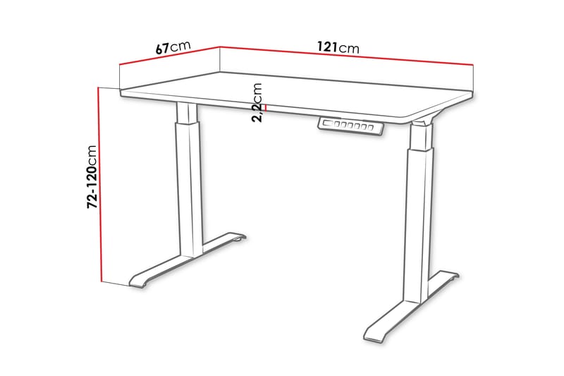 Adrianah Skrivbord 67x121 cm - Brun/Svart - Möbler - Hemmakontor - Skrivbord