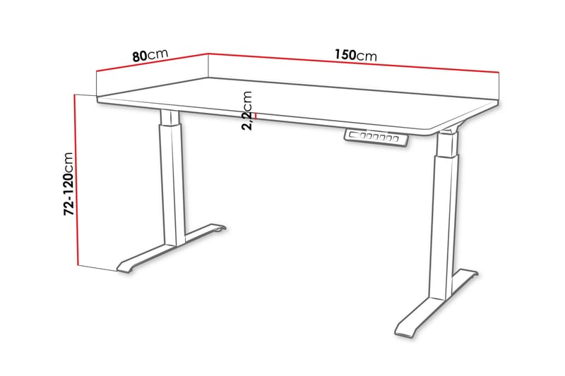 Adrianah Skrivbord 80x150 cm - Svart - Möbler - Hemmakontor - Skrivbord