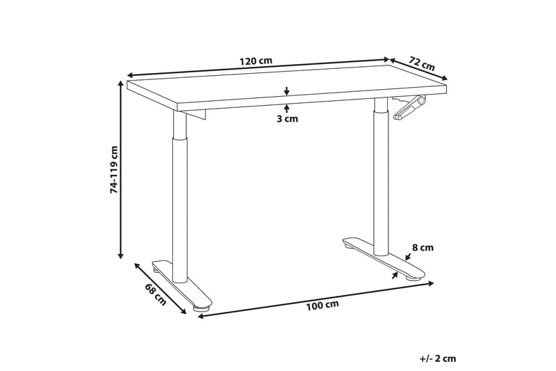 Banner Skrivbord 72x120 cm - Mörkt trä/Svart - Möbler - Hemmakontor - Skrivbord