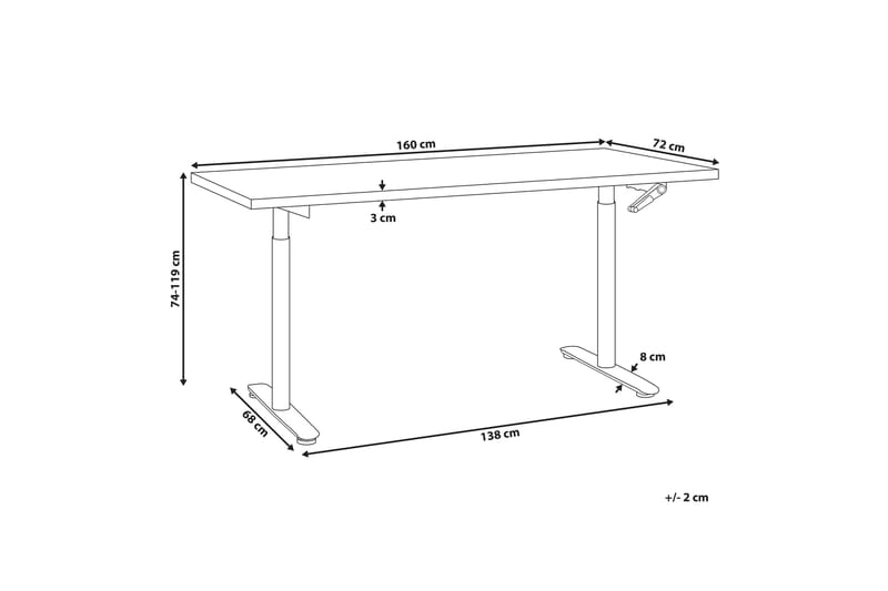 Banner Skrivbord 72x160 cm - Vit/Svart - Möbler - Hemmakontor - Skrivbord