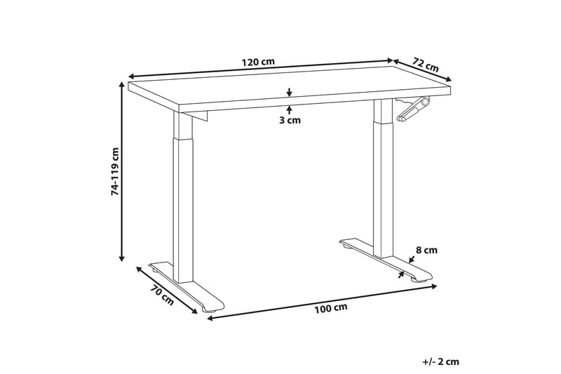 Bina Skrivbord 72x120 cm - Mörkt trä/Svart - Möbler - Hemmakontor - Skrivbord