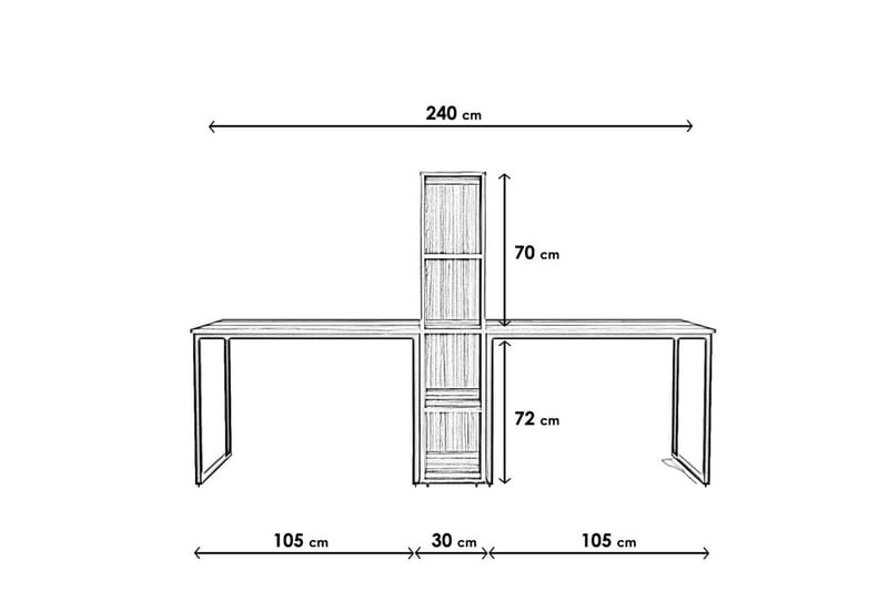 Faisel Skrivbord 60x240 cm Antracit - Möbler - Hemmakontor - Skrivbord