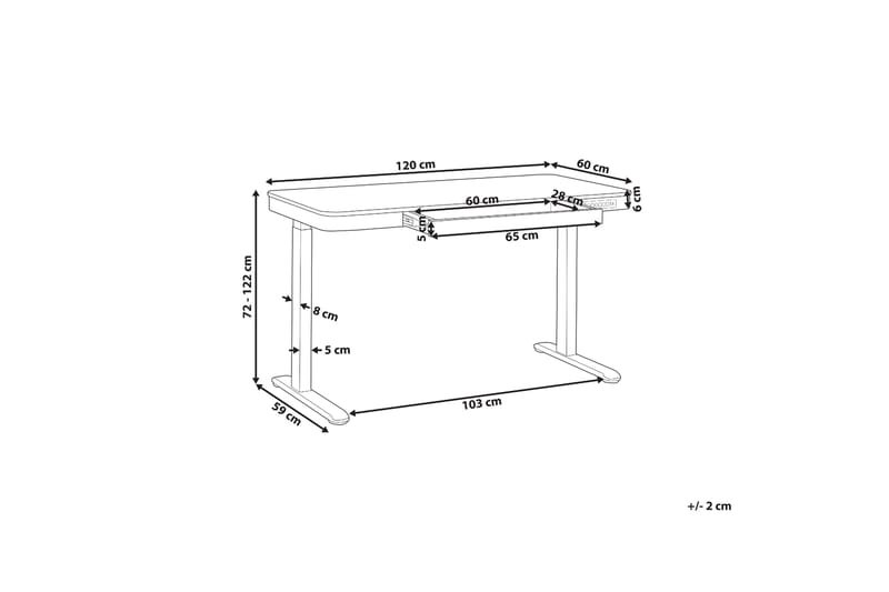 Farhan Skrivbord 60x120 cm - Mörkt trä/Svart - Möbler - Hemmakontor - Skrivbord