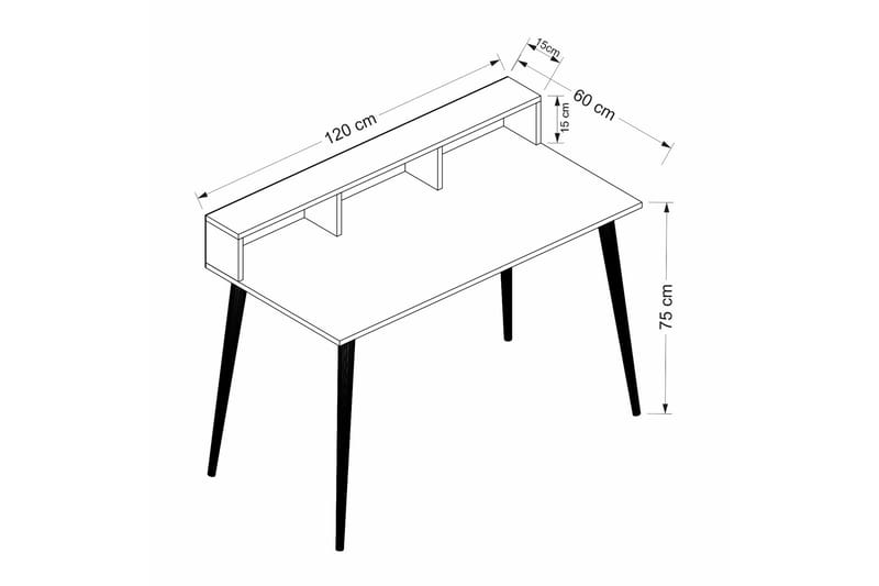 Honoria Skrivbord 75x120 cm Valnöt - Möbler - Hemmakontor - Skrivbord