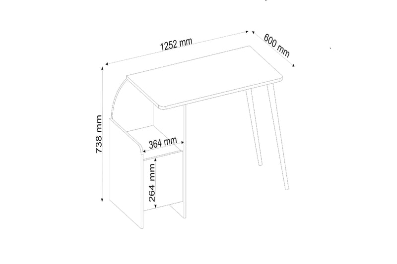 Howe Skrivbord 60x125,2 cm Ljusbrun/Beige - Möbler - Hemmakontor - Skrivbord