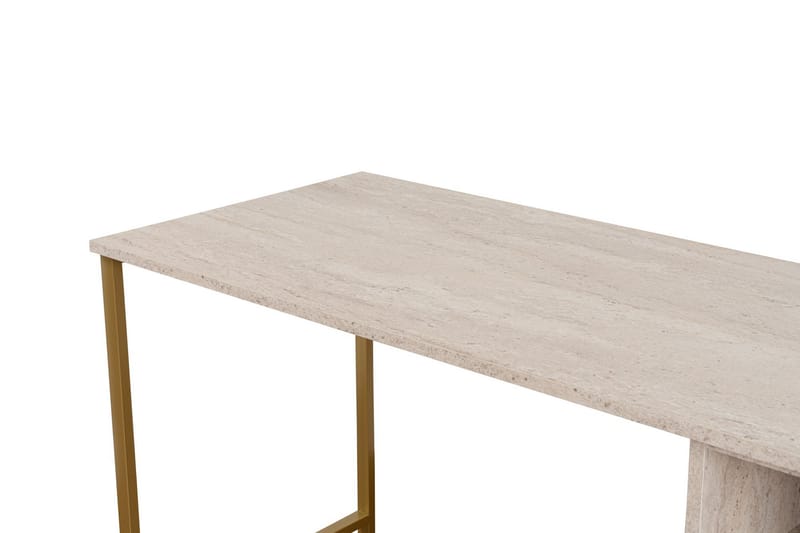 Hu Skrivbord 60x240 cm Beige/Guld - Möbler - Hemmakontor - Skrivbord