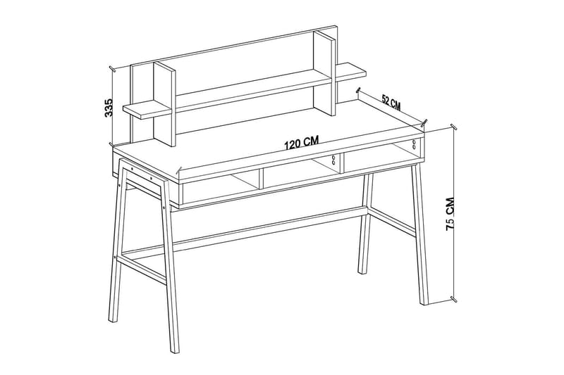 ISADHOR Skrivbord 52x120 cm Brun - Möbler - Hemmakontor - Skrivbord