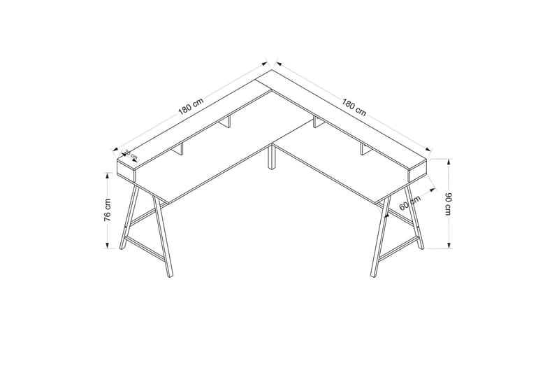 NAGENDER Hörnskrivbord Svart - Möbler - Hemmakontor - Skrivbord