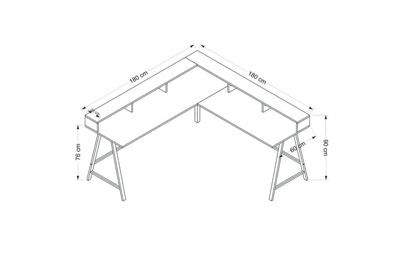 NAGENDER Hörnskrivbord Vit - Möbler - Hemmakontor - Skrivbord