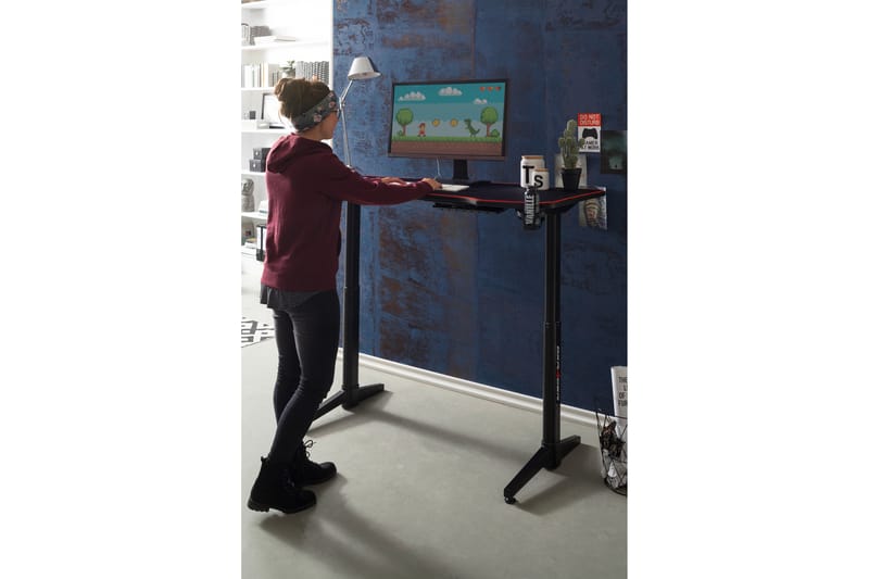 CATTESHALL 4 Gaming Skrivbord 140 cm Höj-och Sänkbart Svart - Möbler - Hemmakontor - Skrivbord