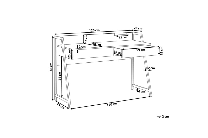 CENRICH Skrivbord 120 cm med Förvaring Mörk Natur - Möbler - Hemmakontor - Skrivbord