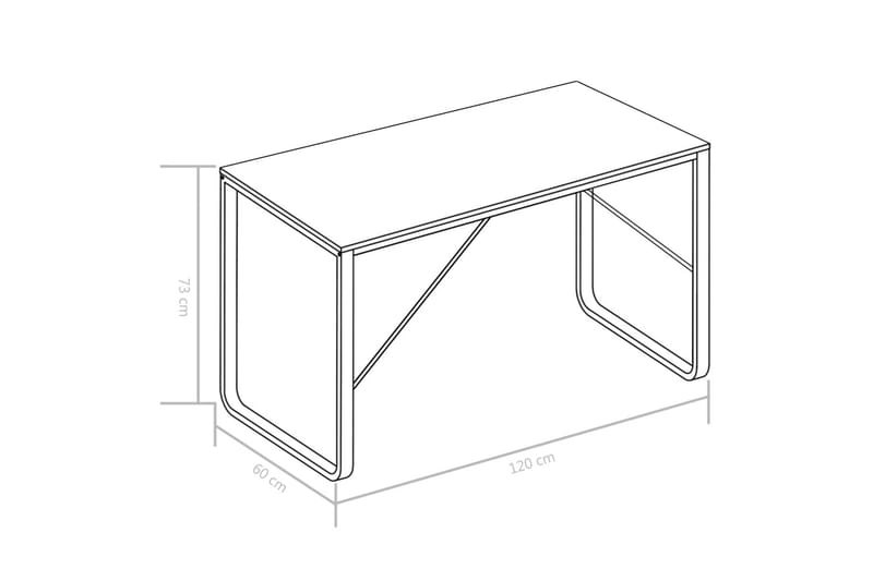 Datorbord svart och ek 120x60x73 cm - Svart - Möbler - Hemmakontor - Skrivbord