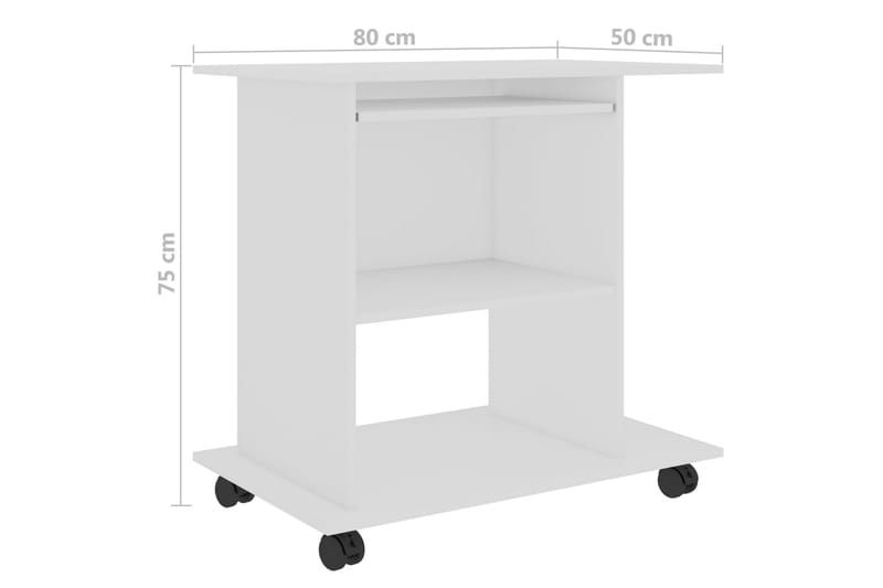 Datorbord vit 80x50x75 cm spånskiva - Vit - Möbler - Hemmakontor - Skrivbord