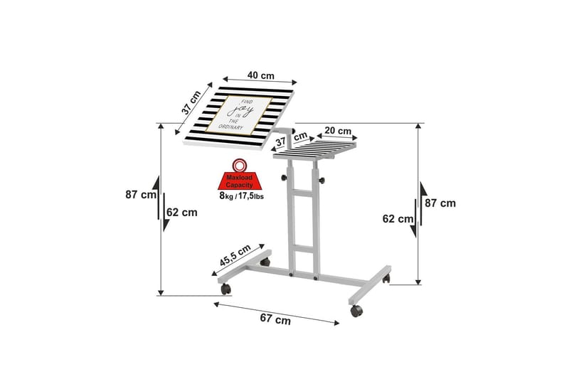 ITZAEL Ståskrivbord 67 cm Text Randig Vit - Vit - Möbler - Hemmakontor - Skrivbord