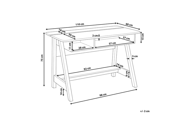 JACKSON Skrivbord 110 cm med Förvaring Hylla Vit - Möbler - Hemmakontor - Skrivbord