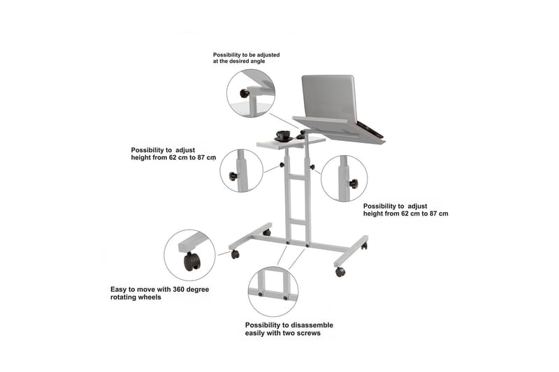 JAVAUGHN Ståskrivbord 67 cm Vit - Möbler - Hemmakontor - Skrivbord