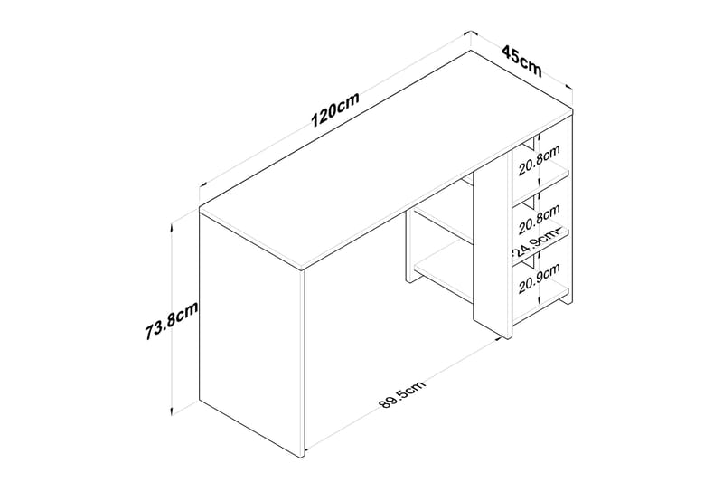 Makrud Skrivbord 120 cm Valnöt/Antracit - Skrivbord - Bord