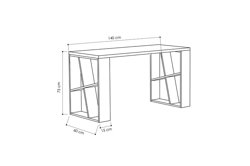 MARIOLA Skrivbord 140 cm Vit/Ekfärg - Vit/Ljusbrun - Möbler - Hemmakontor - Skrivbord