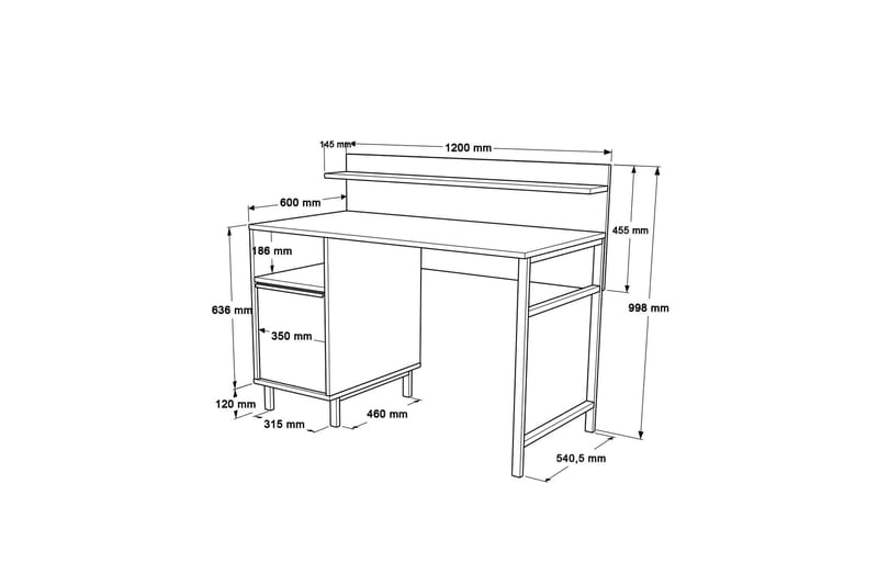 Munetoki Skrivbord 120 cm Ek - Möbler - Hemmakontor - Skrivbord