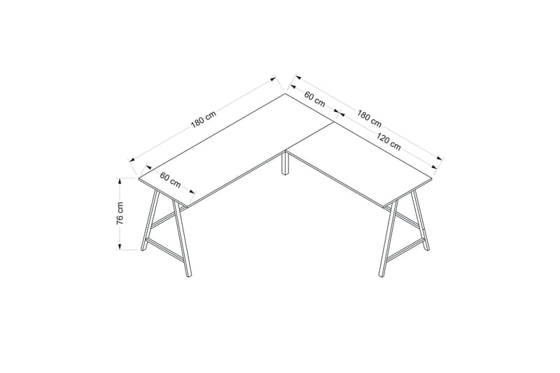 Nagender Skrivbord 180 cm Brun - Möbler - Hemmakontor - Skrivbord