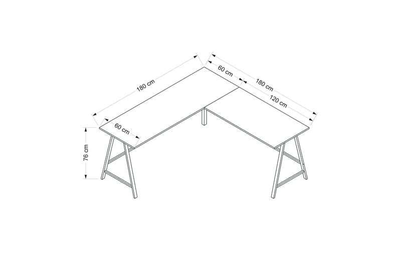 Nagender Skrivbord 180 cm Svart - Möbler - Hemmakontor - Skrivbord