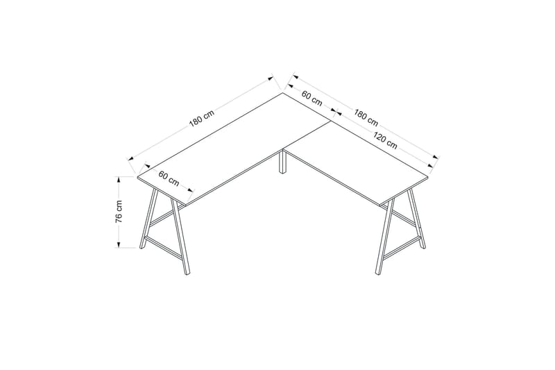 Nagender Skrivbord 180 cm Vit - Möbler - Hemmakontor - Skrivbord