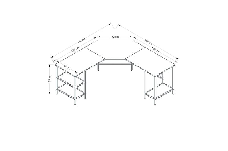 Naina Skrivbord 180 cm Svart - Möbler - Hemmakontor - Skrivbord