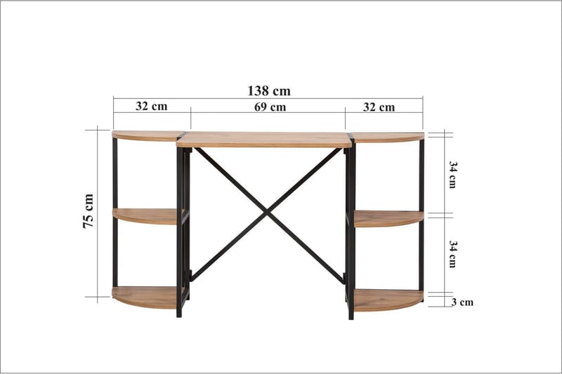 Narang Skrivbord 138 cm Brun/Svart - Möbler - Hemmakontor - Skrivbord