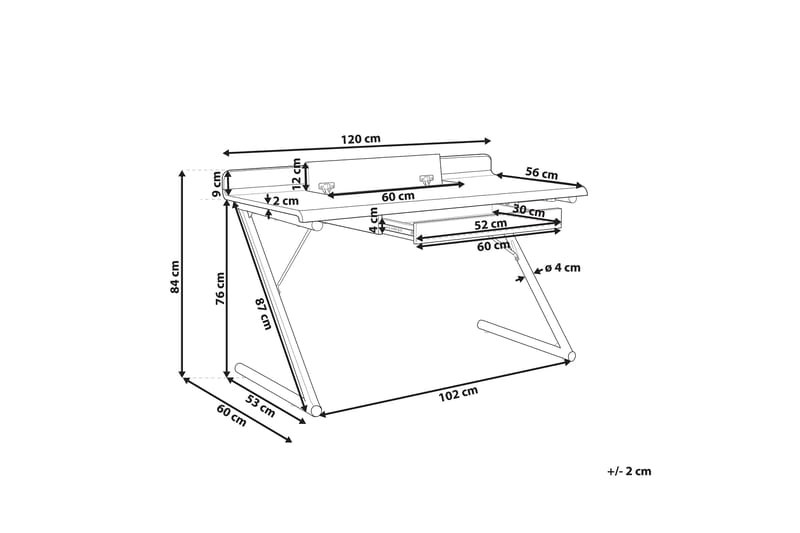 Skrivbord 120 x 60 cm vit/ljust trä FOCUS - Vit - Möbler - Hemmakontor - Skrivbord