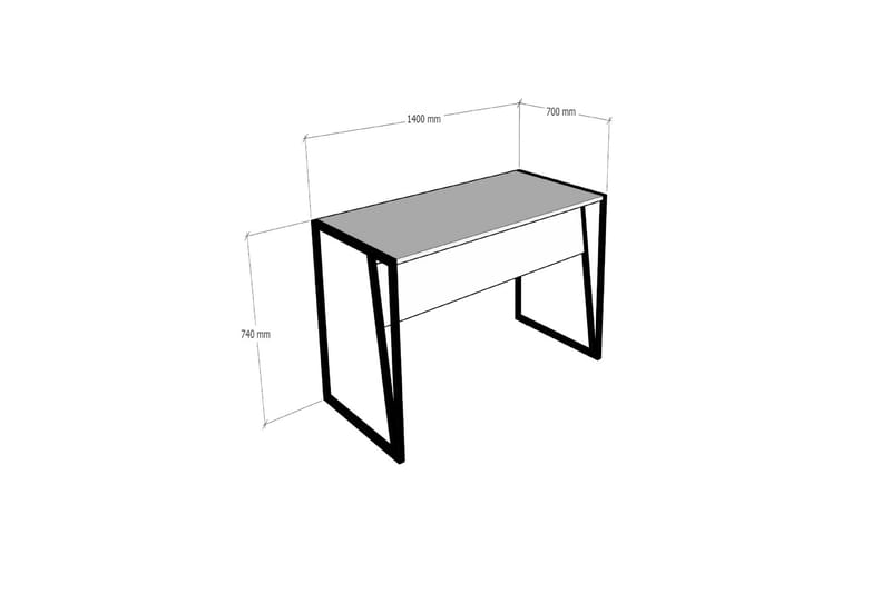 TANARA Skrivbord 140 cm Valnötsbrun/Svart - Möbler - Hemmakontor - Skrivbord