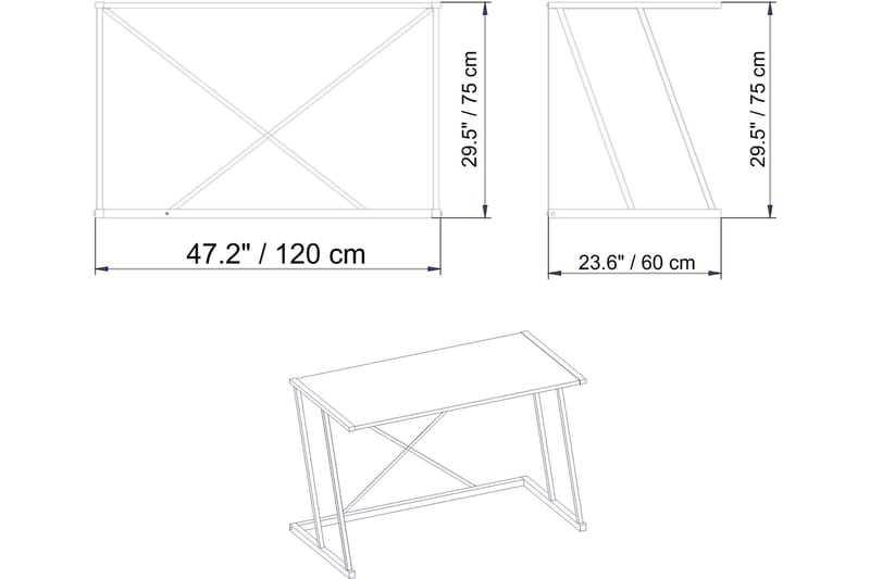 TORSBORG Skrivbord 120 cm Brun - Möbler - Hemmakontor - Skrivbord