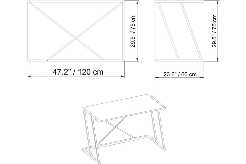 TORSBORG Skrivbord 120 cm Vit - Möbler - Hemmakontor - Skrivbord