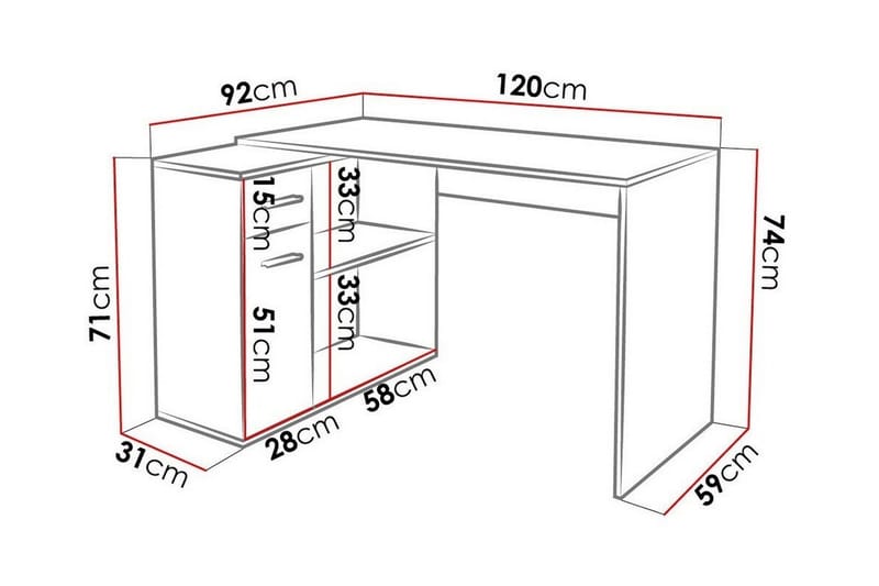 Wickston Skrivbord 120 cm Antracit - Möbler - Hemmakontor - Skrivbord