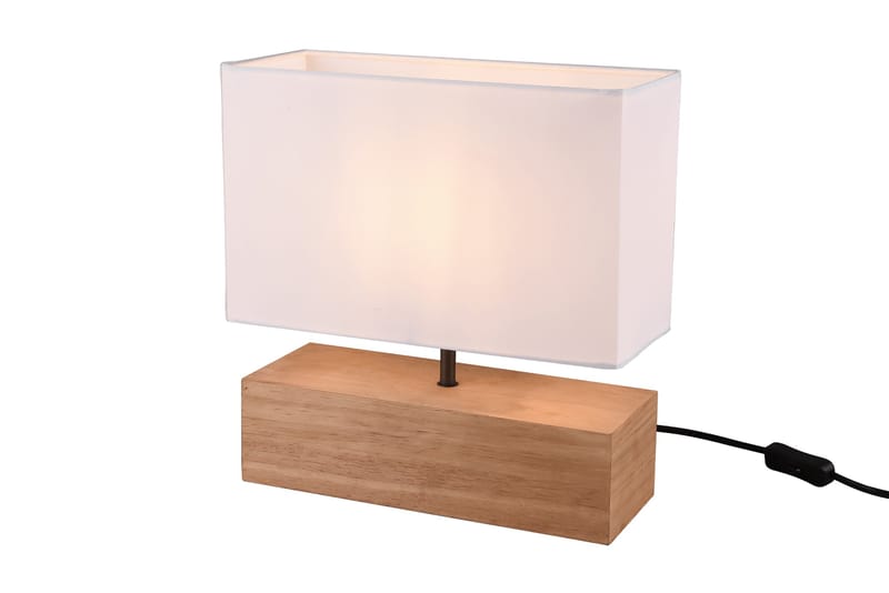 WOODY Bordslampa 12X30cm E27 trä/ vit - Vit - Möbler - Sovrum - Sovrumslampa