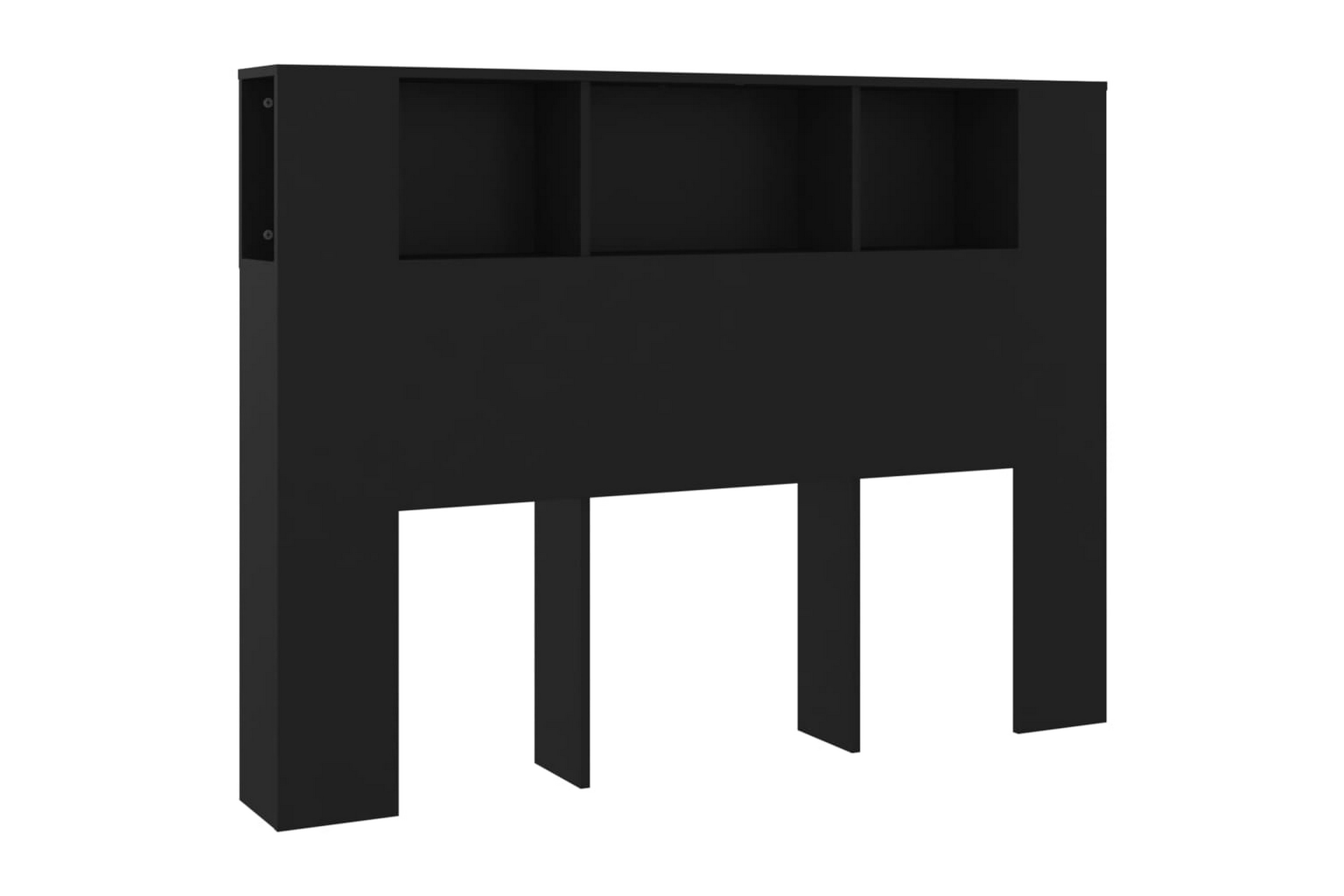 beBasic Huvudgavel med förvaring svart 140×18,5×104,5 cm –
