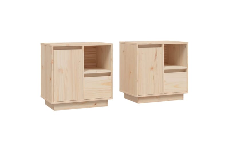 beBasic Sängbord 2 st 50x34x50 cm massivt furuträ - Möbler - Sovrum - Sängbord