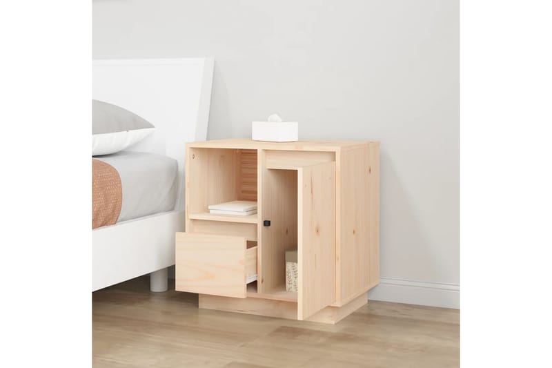 beBasic Sängbord 2 st 50x34x50 cm massivt furuträ - Möbler - Sovrum - Sängbord