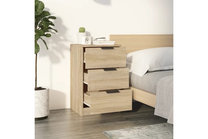 beBasic Sängbord 2 st sonoma-ek 40x36x65 cm - Möbler - Sovrum - Sängbord