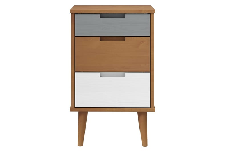 beBasic Sängbord brun 40x35x65 cm massiv furu - Möbler - Sovrum - Sängbord