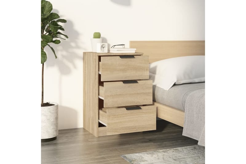 beBasic Sängbord sonoma-ek 40x36x65 cm - Möbler - Sovrum - Sängbord