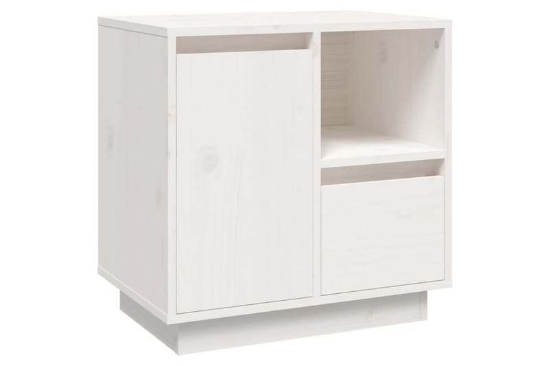 beBasic Sängbord vit 50x34x50cm massiv furu - Möbler - Sovrum - Sängbord