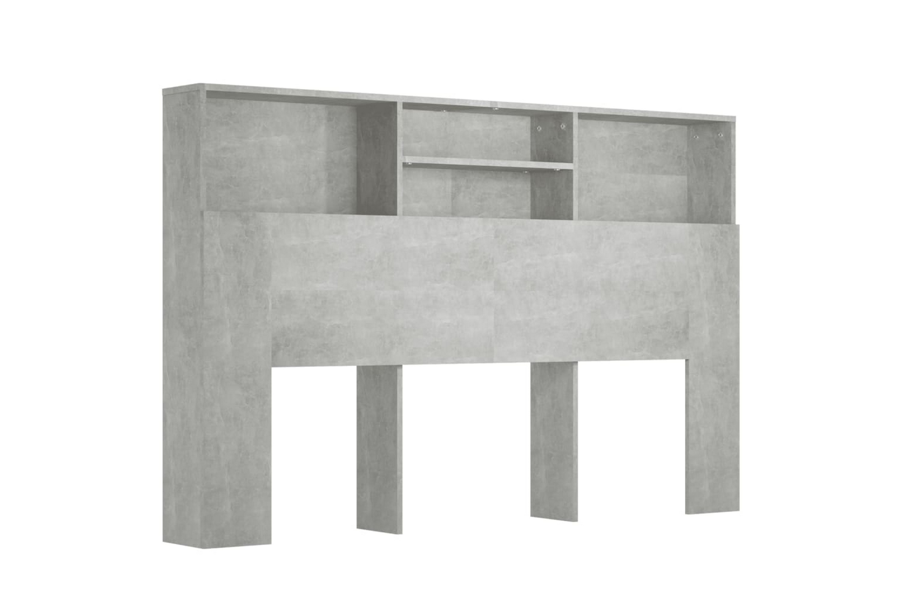 beBasic Sänggavel med förvaring betonggrå 160x19x103,5 cm –