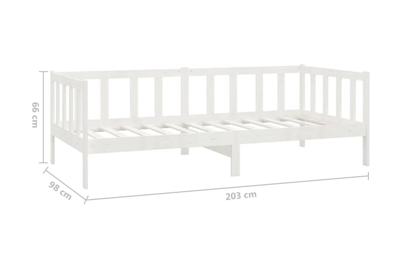 Dagbädd med madrass 90x200 cm vit massiv furu - Vit - Möbler - Sovrum - Dagbäddar