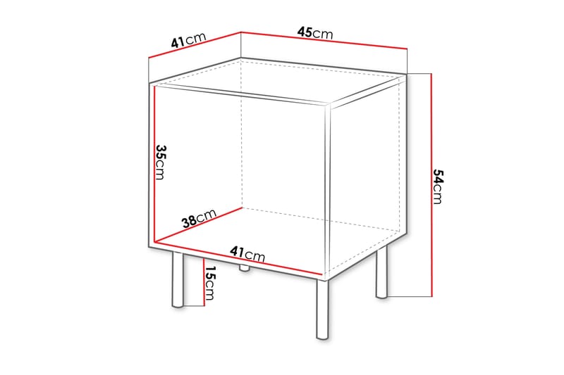 DINGES Sängbord 45 cm Kashmir - Möbler - Sovrum - Sängbord