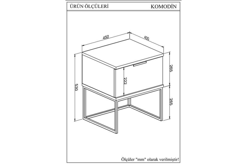 Eliyahu Sängbord 45 cm Brun/Svart - Möbler - Sovrum - Sängbord