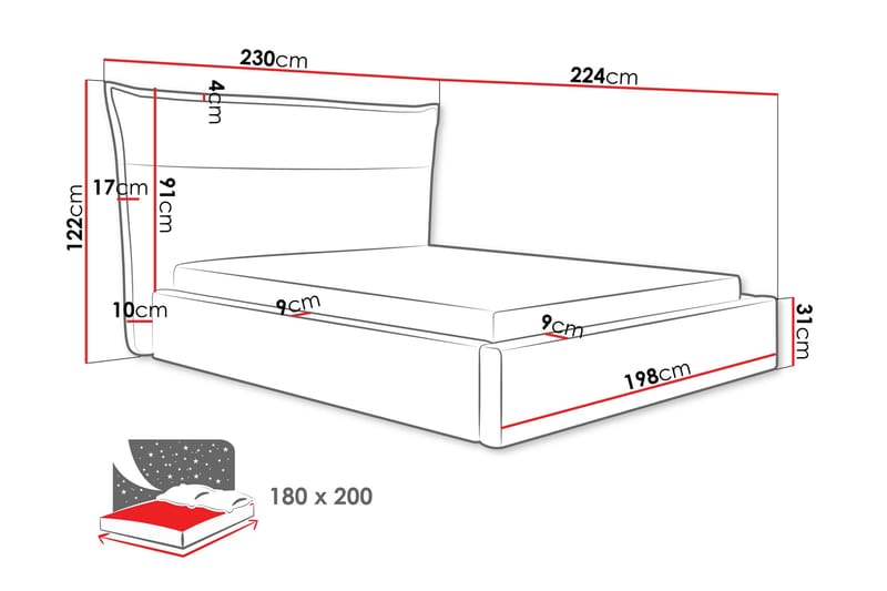 Gare Sängram 180x200 cm - Beige - Möbler - Sovrum - Sängram & sängstomme