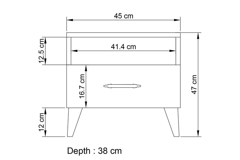 Hananiah Sängbord 45 cm Vit - Möbler - Sovrum - Sängbord