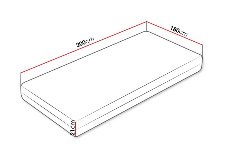 Afvan Skummadrass 180x200 cm - Vit - Möbler - Sovrum - Madrasser - Skummadrasser